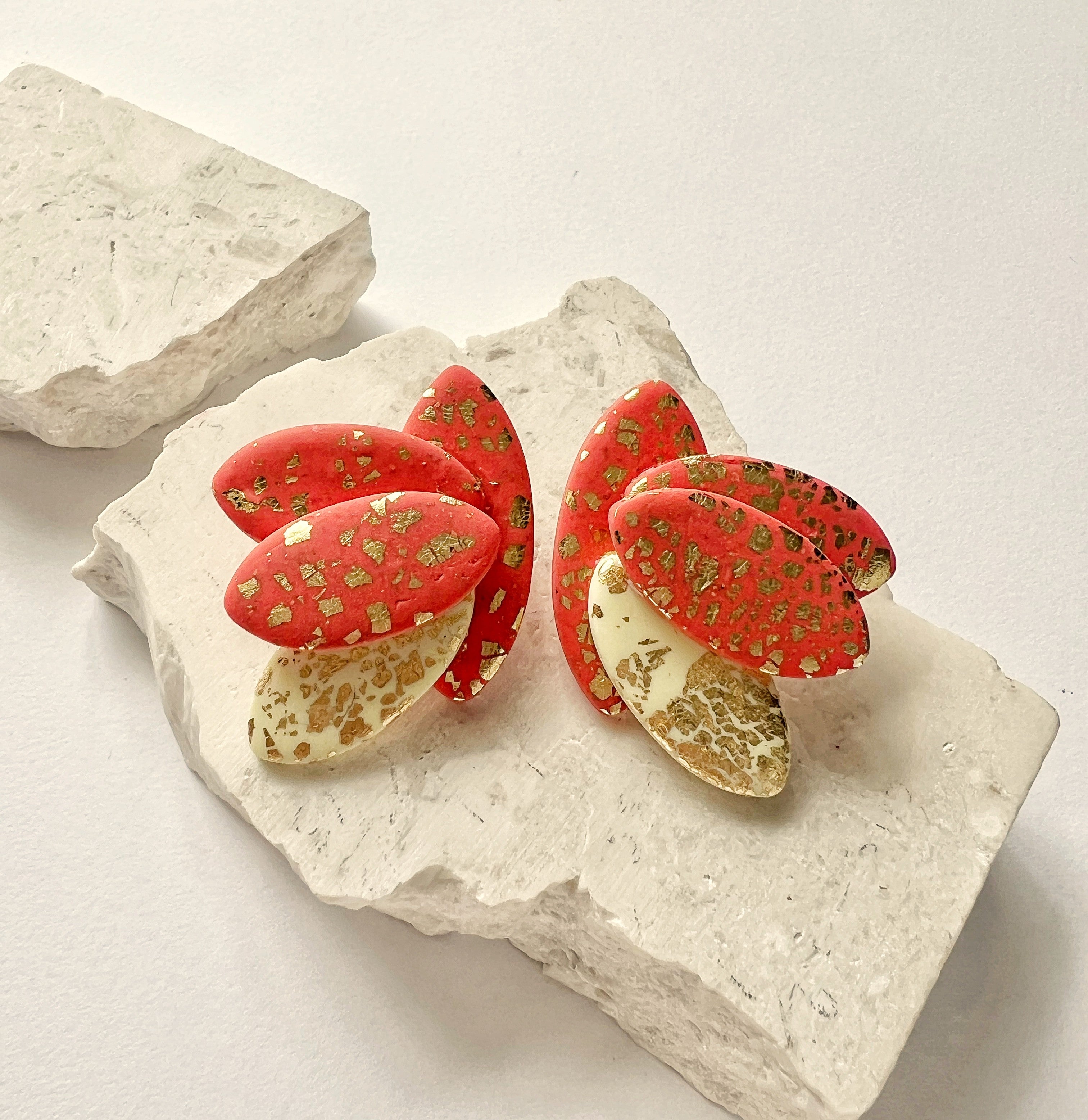 Handmade earrings polymer clay modern unique jewelry Pajaritos