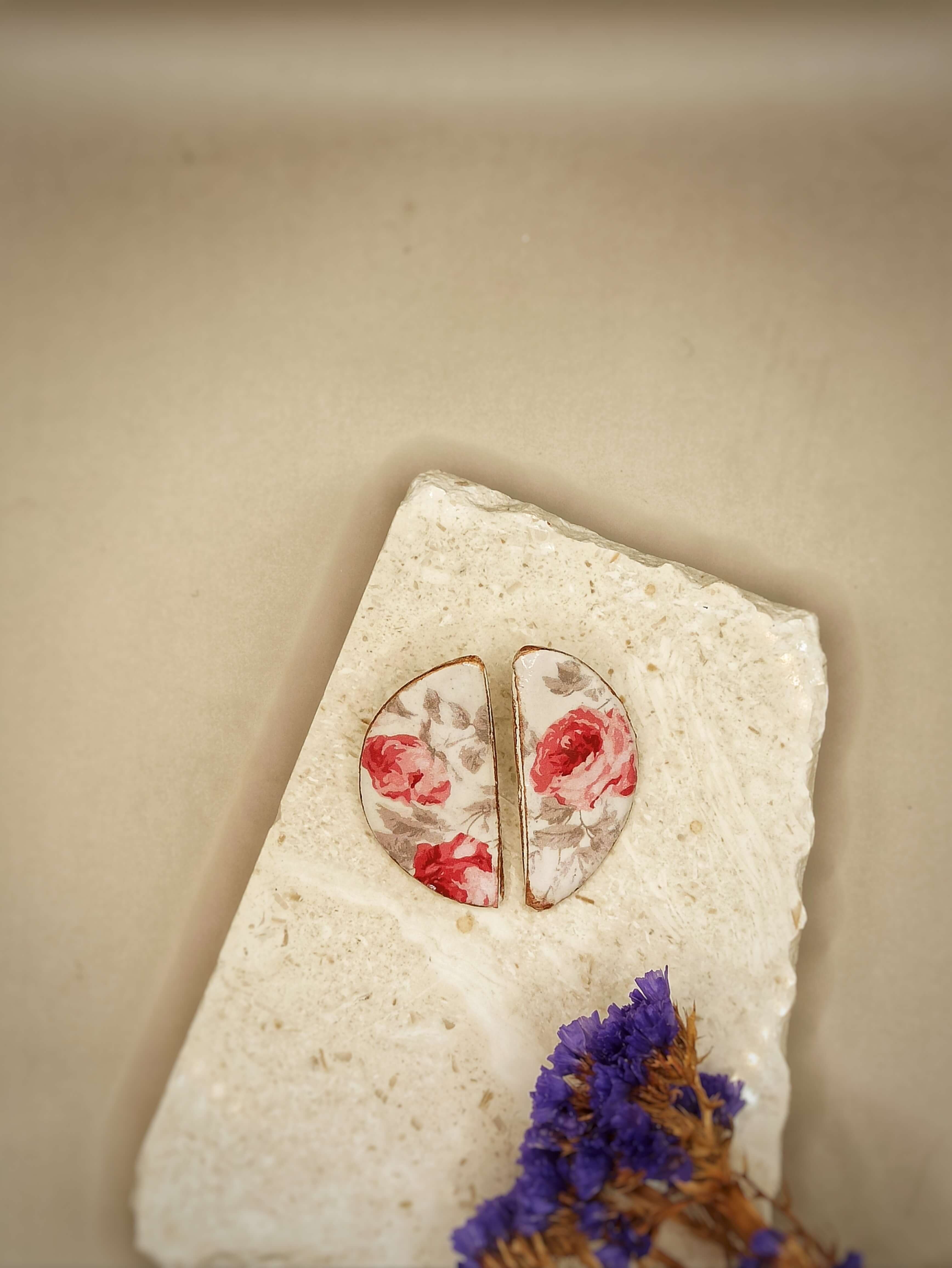 earrings rosalia semicircle clay