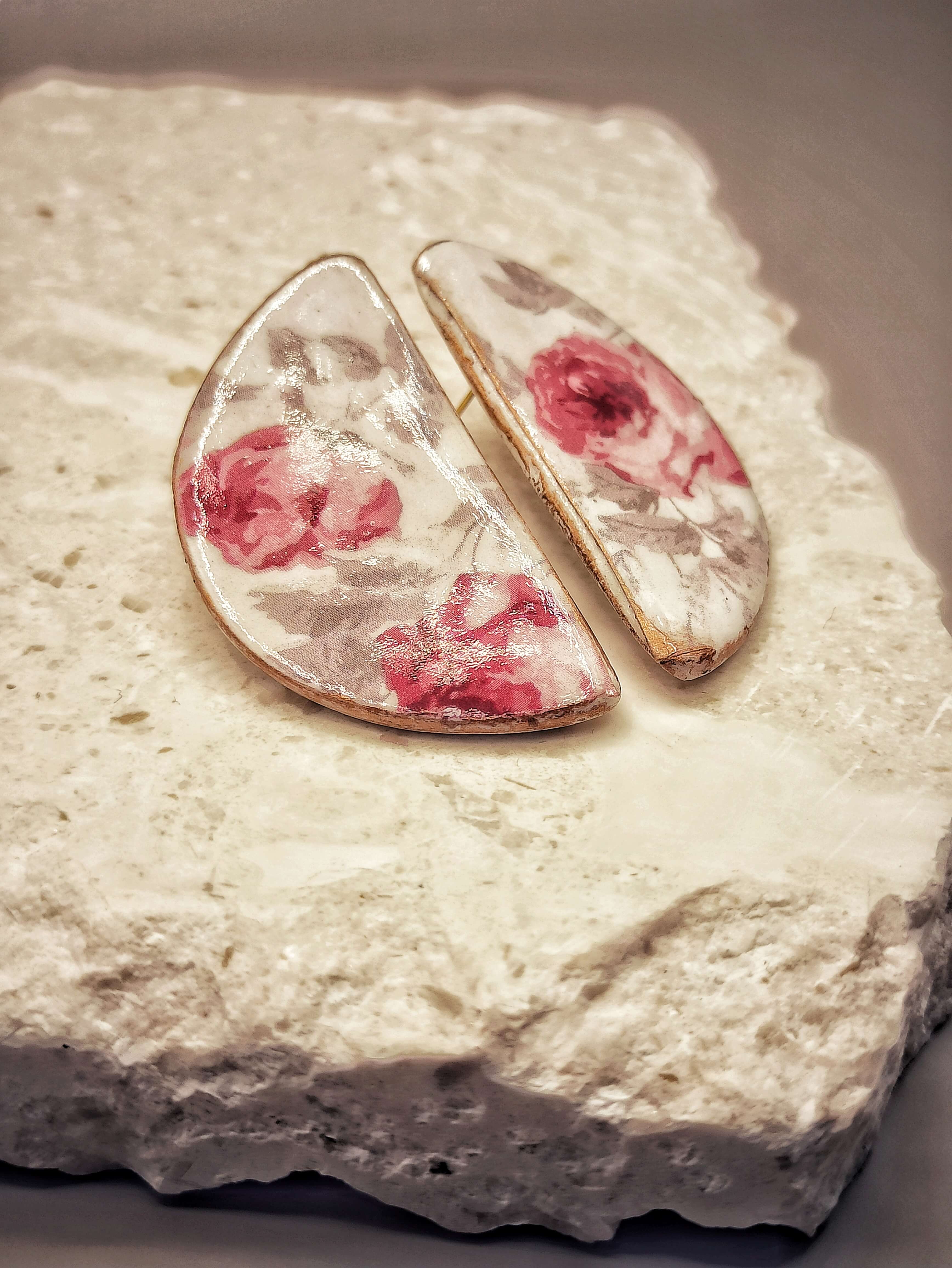 semicircle rosalia clay earrings