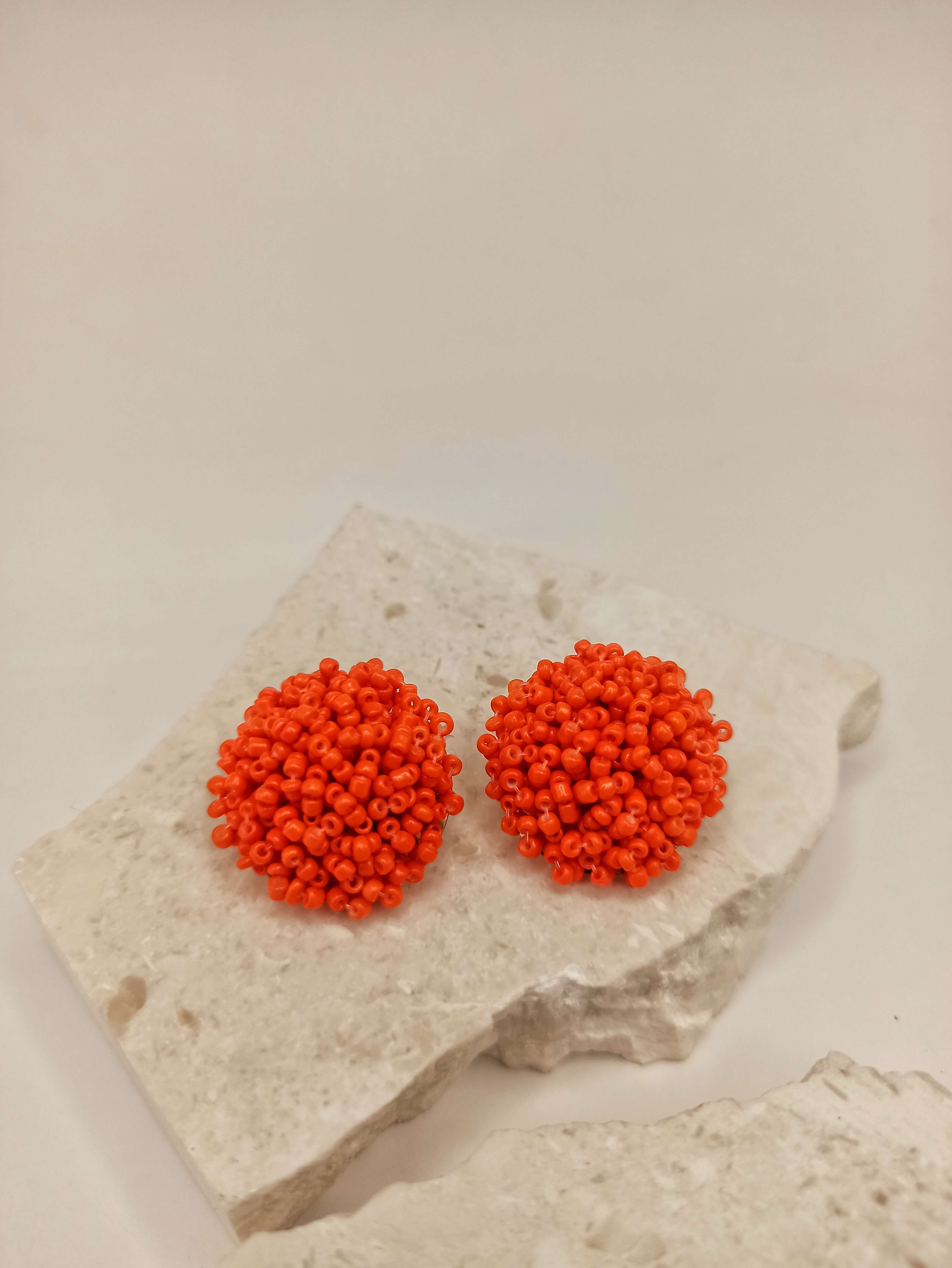 Orange Miyuki Studs