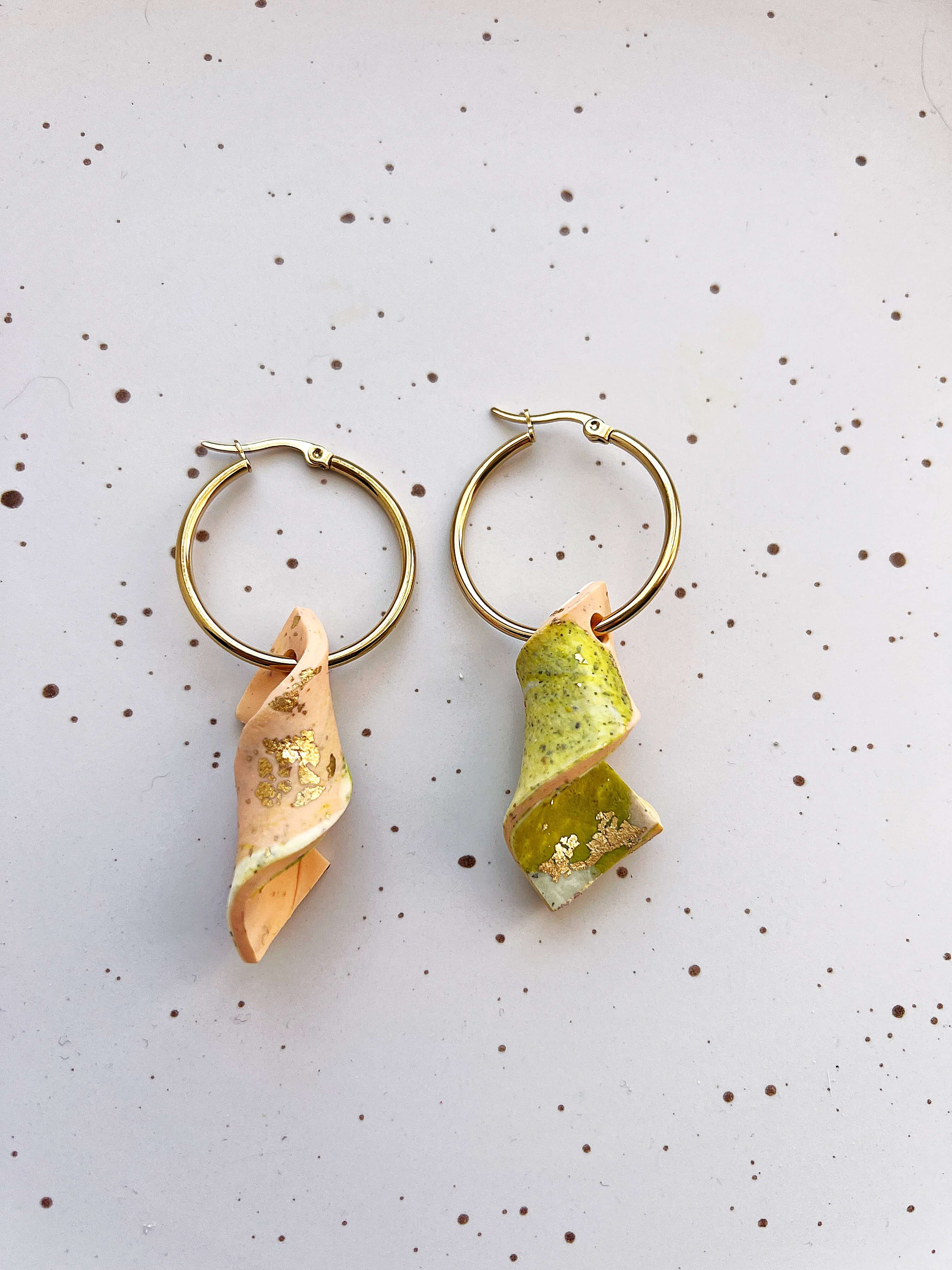 Σκουλαρικια χειροποιητα γυναικεια πρωτοτυπα εντυπωσιακα μεγαλα μοντερνα κρικοι απο πολυμερικο πηλο pajaritos