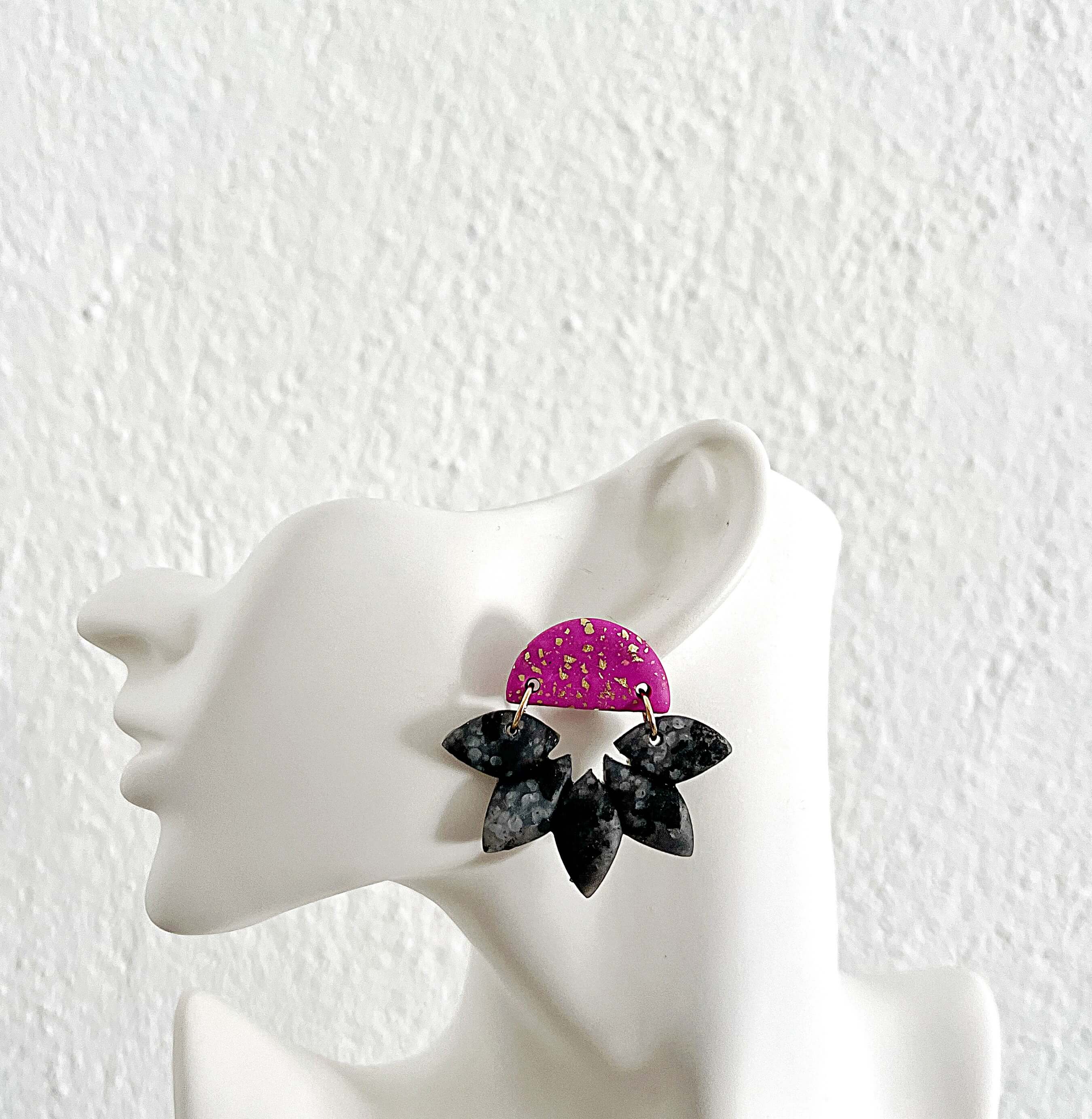 Σκουλαρικια μεγαλα πανω στο αυτι εντυπωσιακα κοσμηματα για δωρο απο πηλο μοντερνα μαυρα οικονομικα κρεμαστα χονδρικης pajaritos