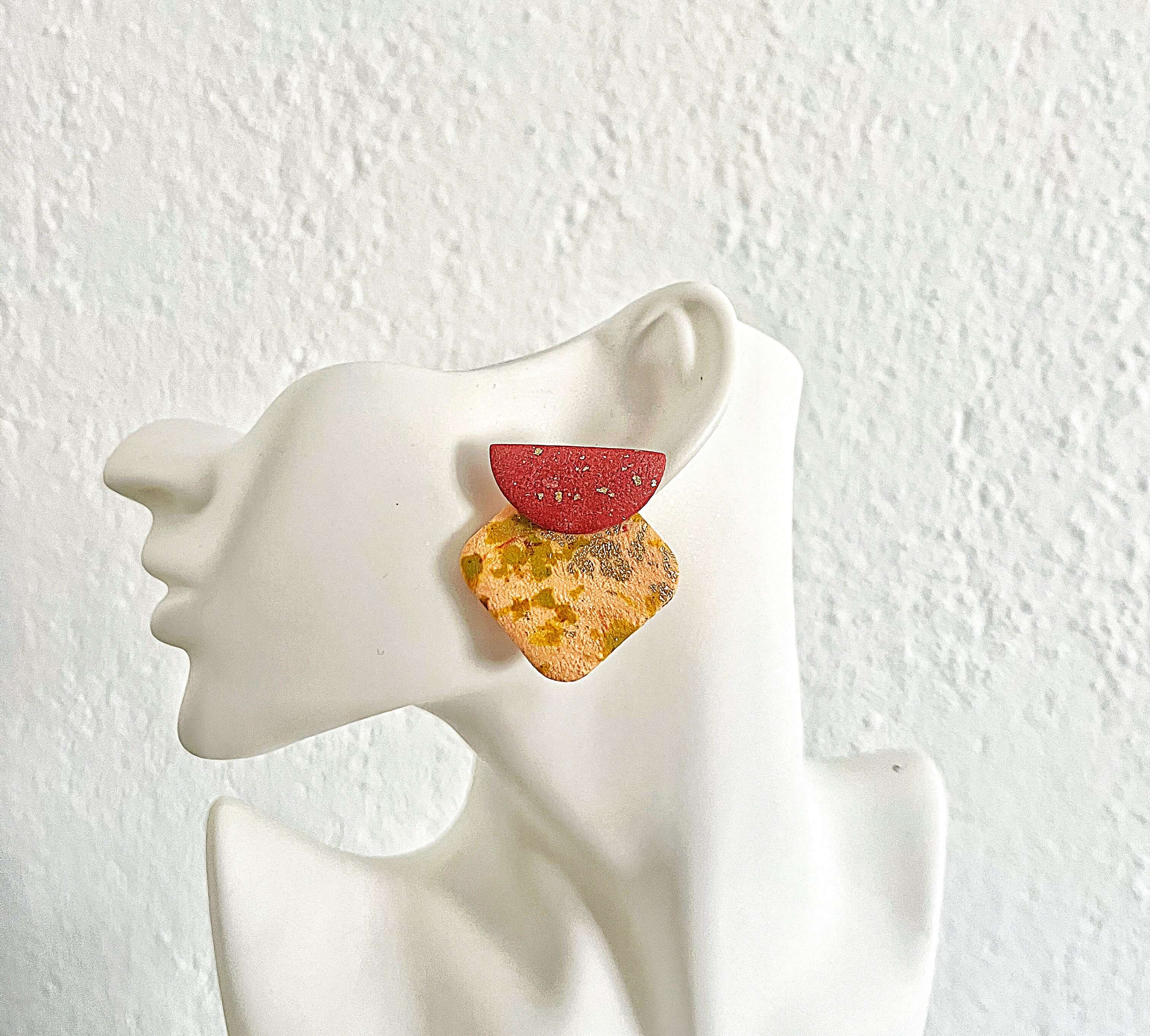 Σκουλαρικια απο πολυμερικο πηλο γεωμετρικα μεγαλα για δωρο γυναικειο οικονομικα ιδιαιτερα χονδρικης pajaritos