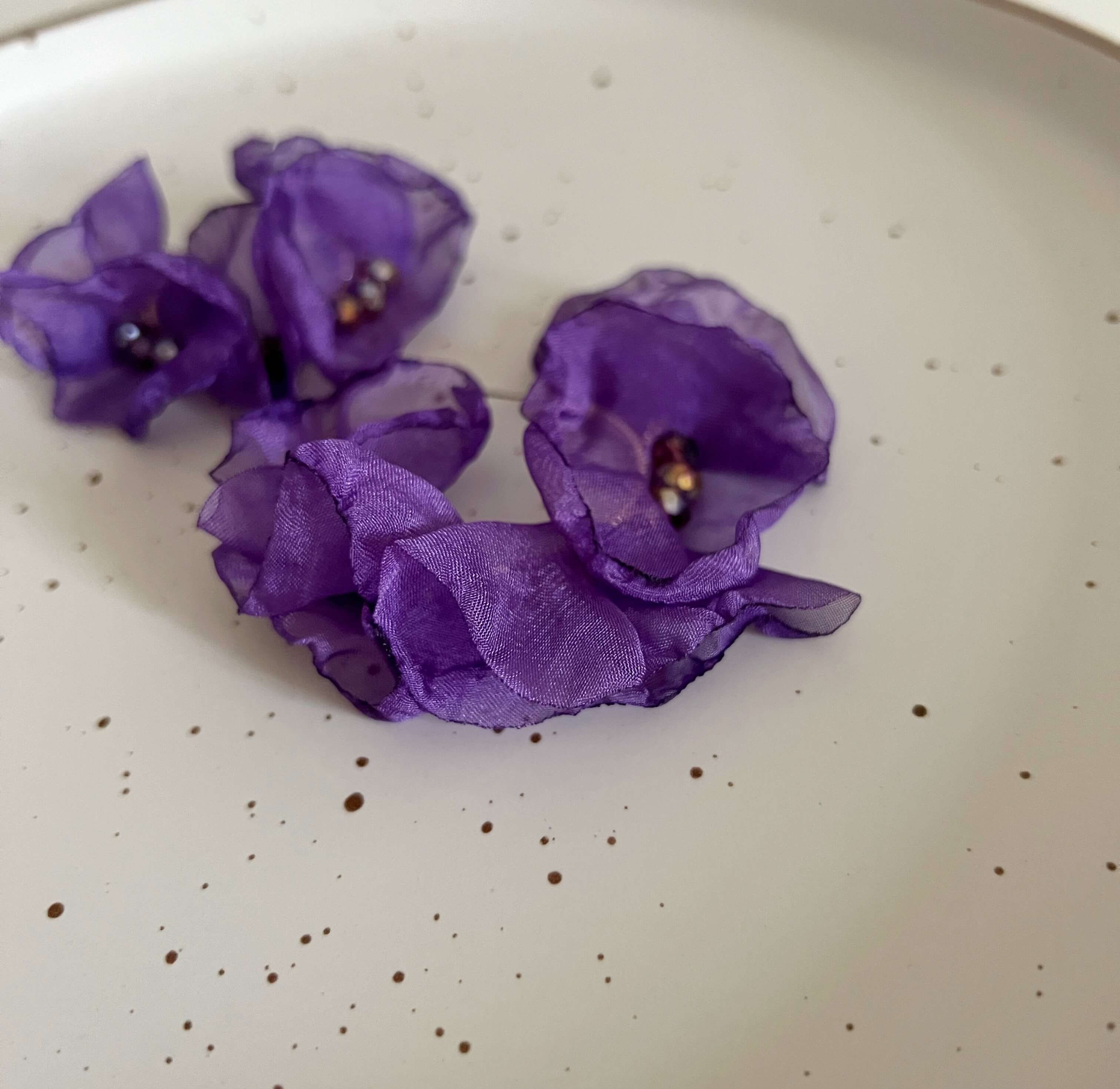 Μωβ χειροποιητα σκουλαρικια μεγαλα πρωτοτυπα ελληνικα χονδρικης κοσμηματα για δωρο pajaritos